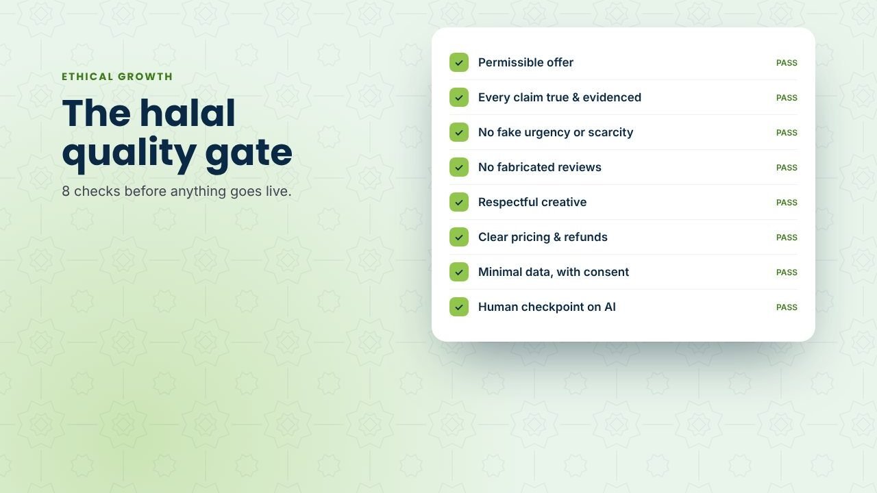Halal marketing: the 8 checks we run before anything goes live