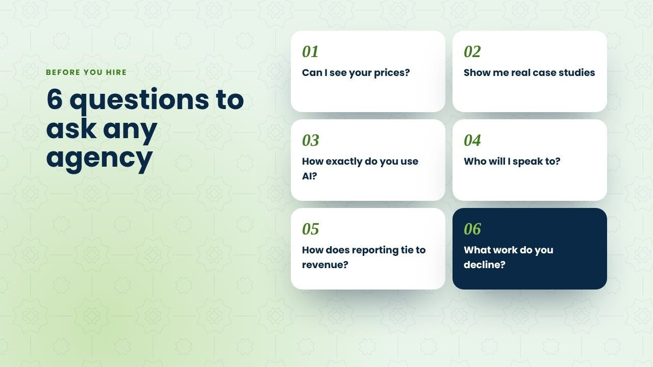 Hiring a marketing agency? Ask these 6 questions first