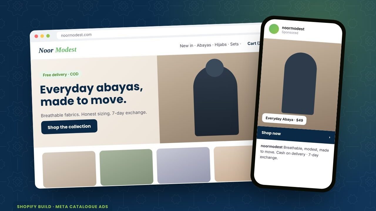 Modest-fashion store: Shopify build and Meta catalogue ads