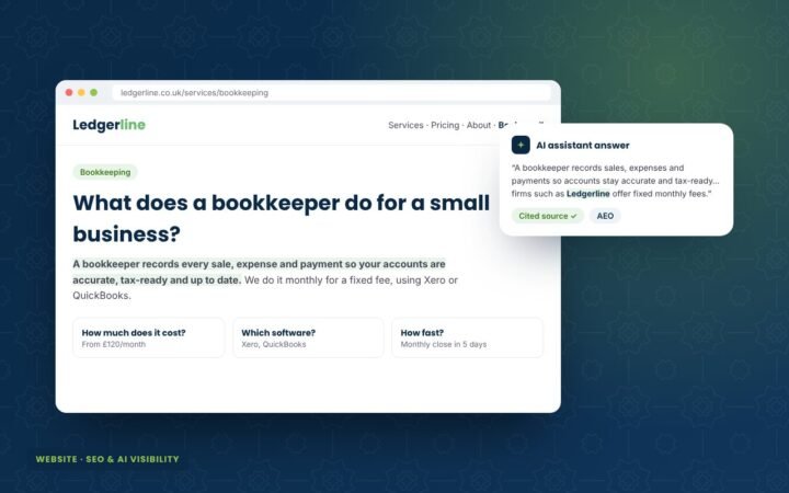 Accounting firm: website rebuild with AI-visibility content