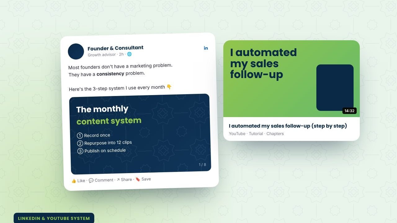 Founder personal brand: LinkedIn and YouTube content system