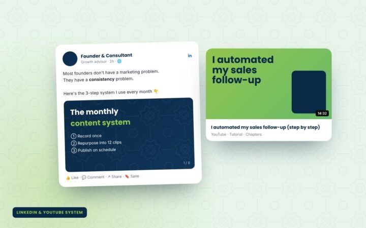 Founder personal brand: LinkedIn and YouTube content system